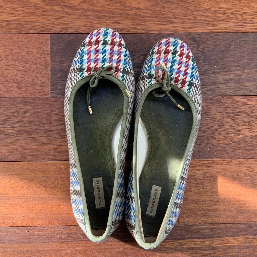 Burberry Vintage Plaid Ballet Flats 36.5